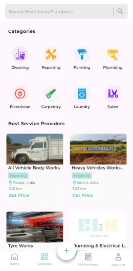 ELK Rentals Listing Screen